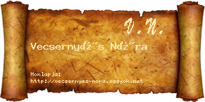 Vecsernyés Nóra névjegykártya
